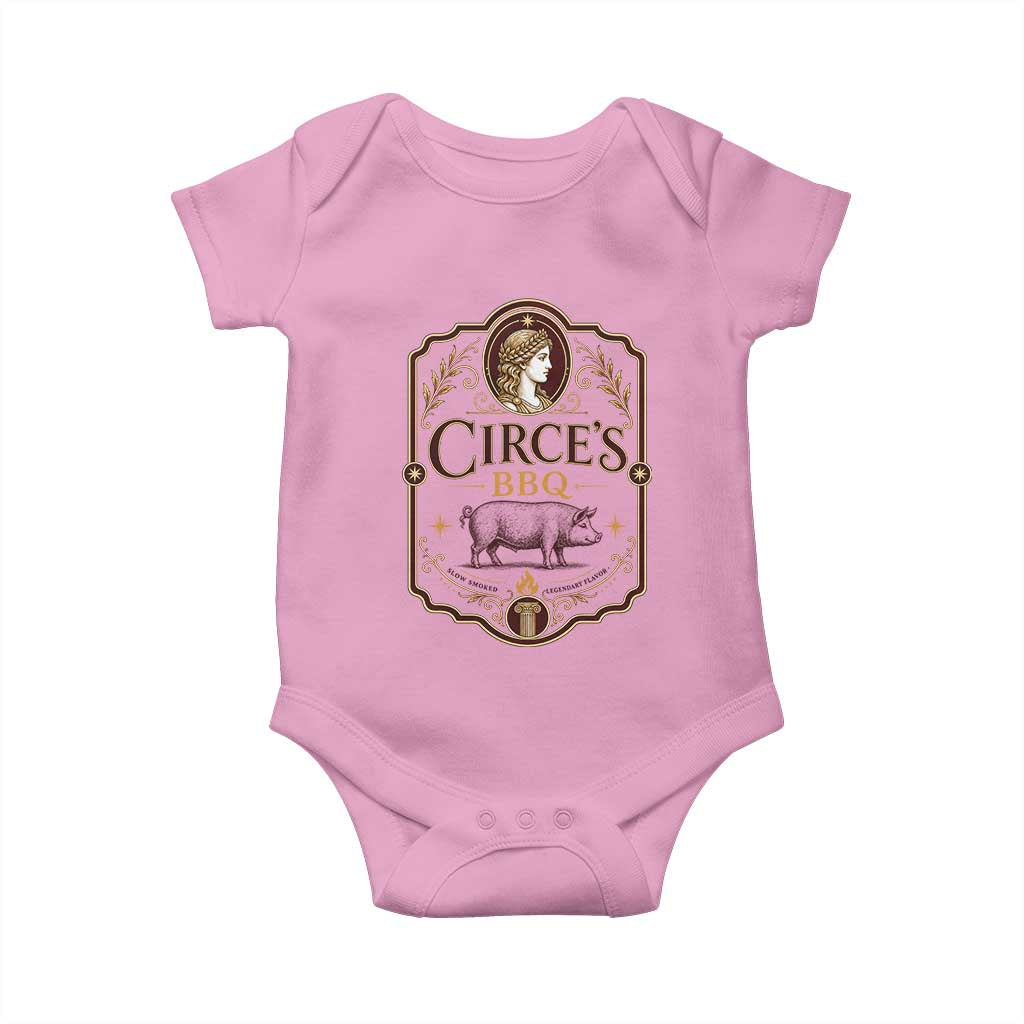 Circes BBQ Funny Greek Mythology Dark Humor Baby Onesie Slow Smoked Legendary Flavor Odysseus Pigs Odyssey Parody