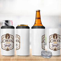 Circes BBQ Funny Greek Mythology Dark Humor 4 in 1 Can Cooler Tumbler Slow Smoked Legendary Flavor Odysseus Pigs Odyssey Parody