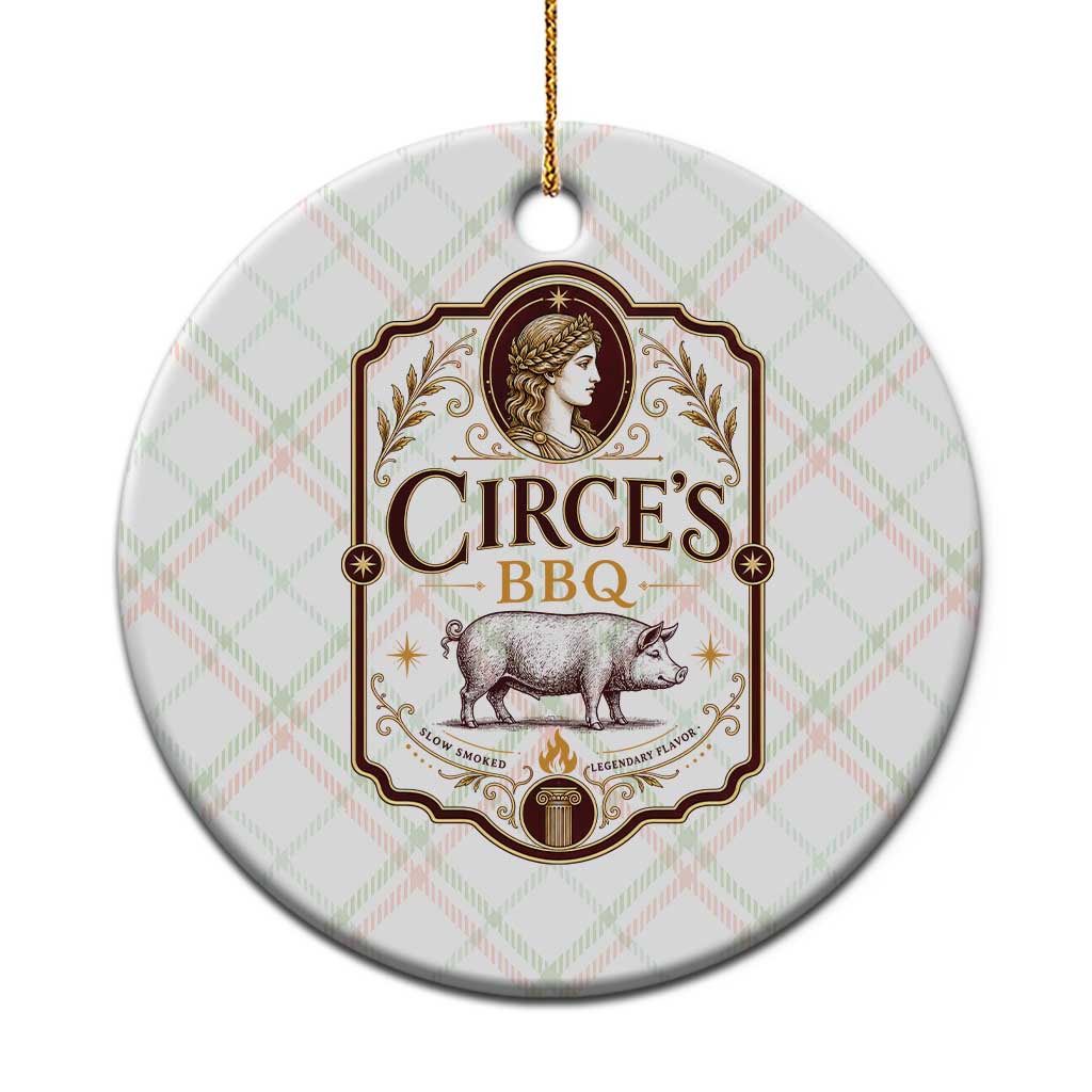 Circes BBQ Funny Greek Mythology Dark Humor Ceramic Ornament Slow Smoked Legendary Flavor Odysseus Pigs Odyssey Parody