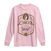Circes BBQ Funny Greek Mythology Dark Humor Long Sleeve Shirt Slow Smoked Legendary Flavor Odysseus Pigs Odyssey Parody