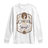 Circes BBQ Funny Greek Mythology Dark Humor Long Sleeve Shirt Slow Smoked Legendary Flavor Odysseus Pigs Odyssey Parody