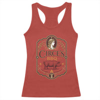 Circes BBQ Funny Greek Mythology Dark Humor Racerback Tank Top Slow Smoked Legendary Flavor Odysseus Pigs Odyssey Parody