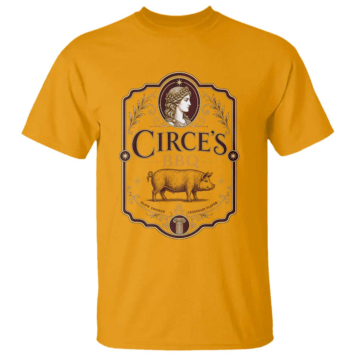 Circes BBQ Funny Greek Mythology Dark Humor T Shirt Slow Smoked Legendary Flavor Odysseus Pigs Odyssey Parody