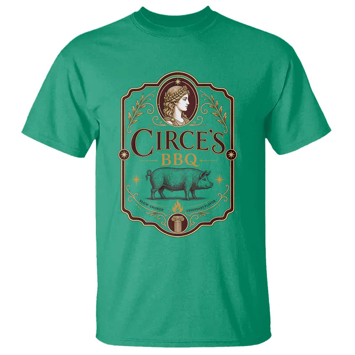 Circes BBQ Funny Greek Mythology Dark Humor T Shirt Slow Smoked Legendary Flavor Odysseus Pigs Odyssey Parody