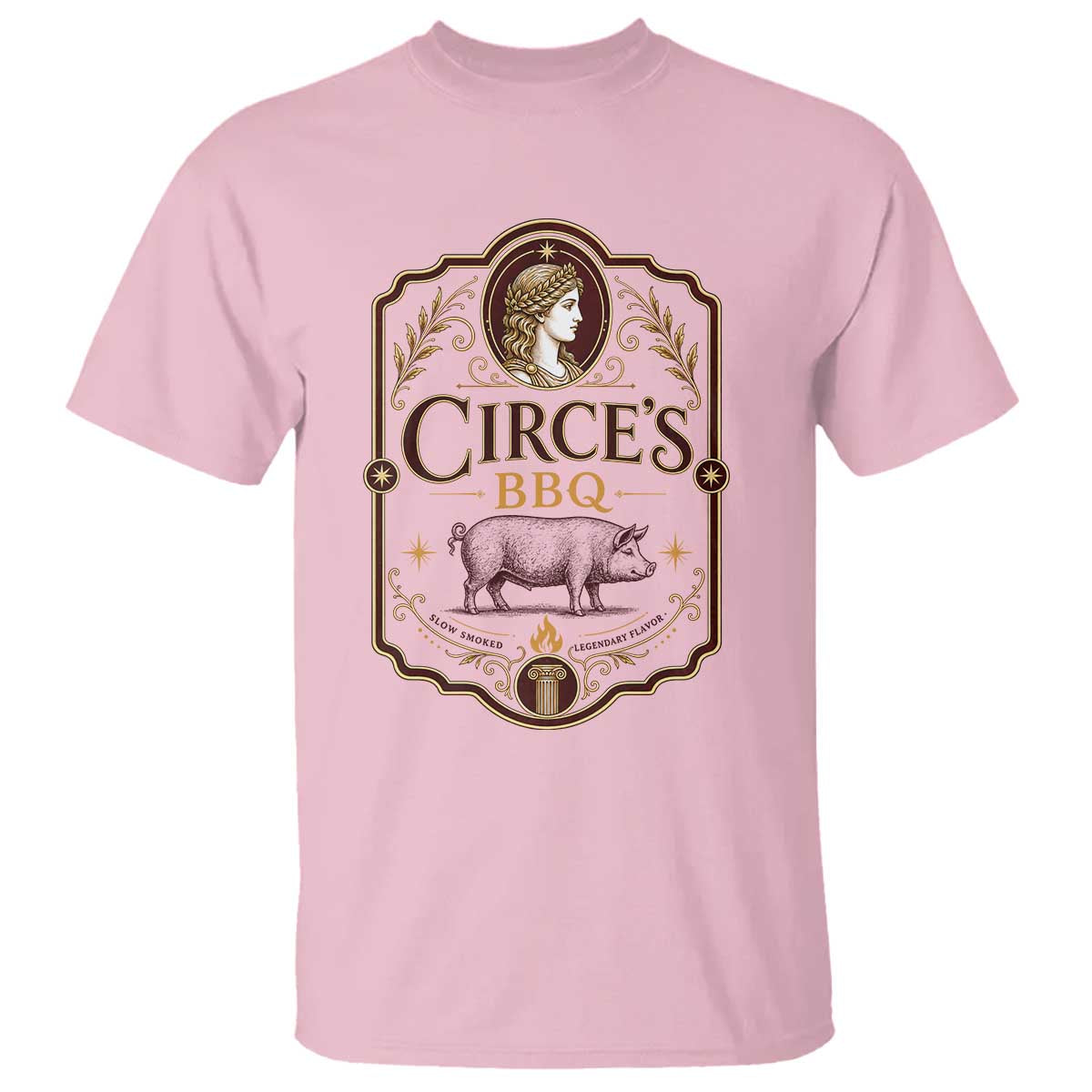 Circes BBQ Funny Greek Mythology Dark Humor T Shirt Slow Smoked Legendary Flavor Odysseus Pigs Odyssey Parody