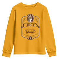 Circes BBQ Funny Greek Mythology Dark Humor Youth Sweatshirt Slow Smoked Legendary Flavor Odysseus Pigs Odyssey Parody