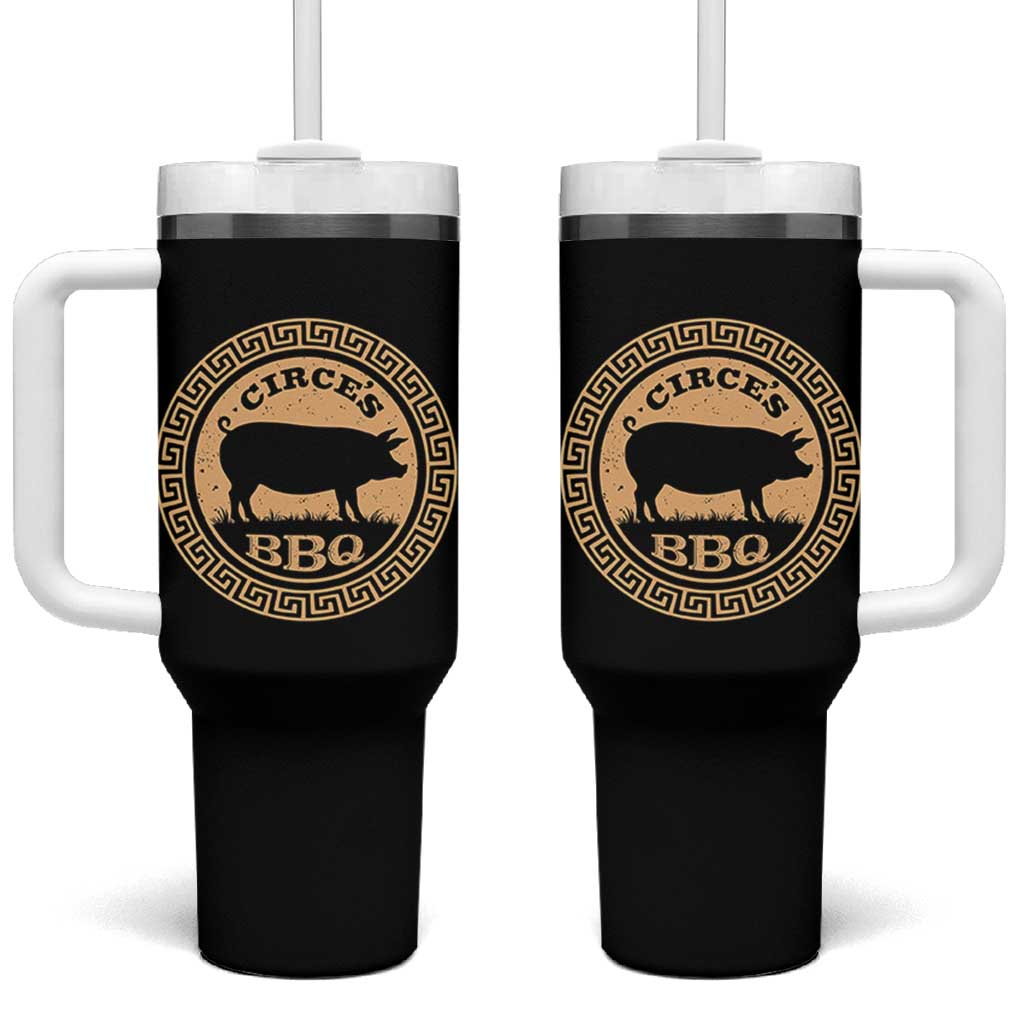 Circes BBQ Ancient Greek Mythology Dark Humor Tumbler With Handle Odysseus Pigs Odyssey Parody History Lover Gift