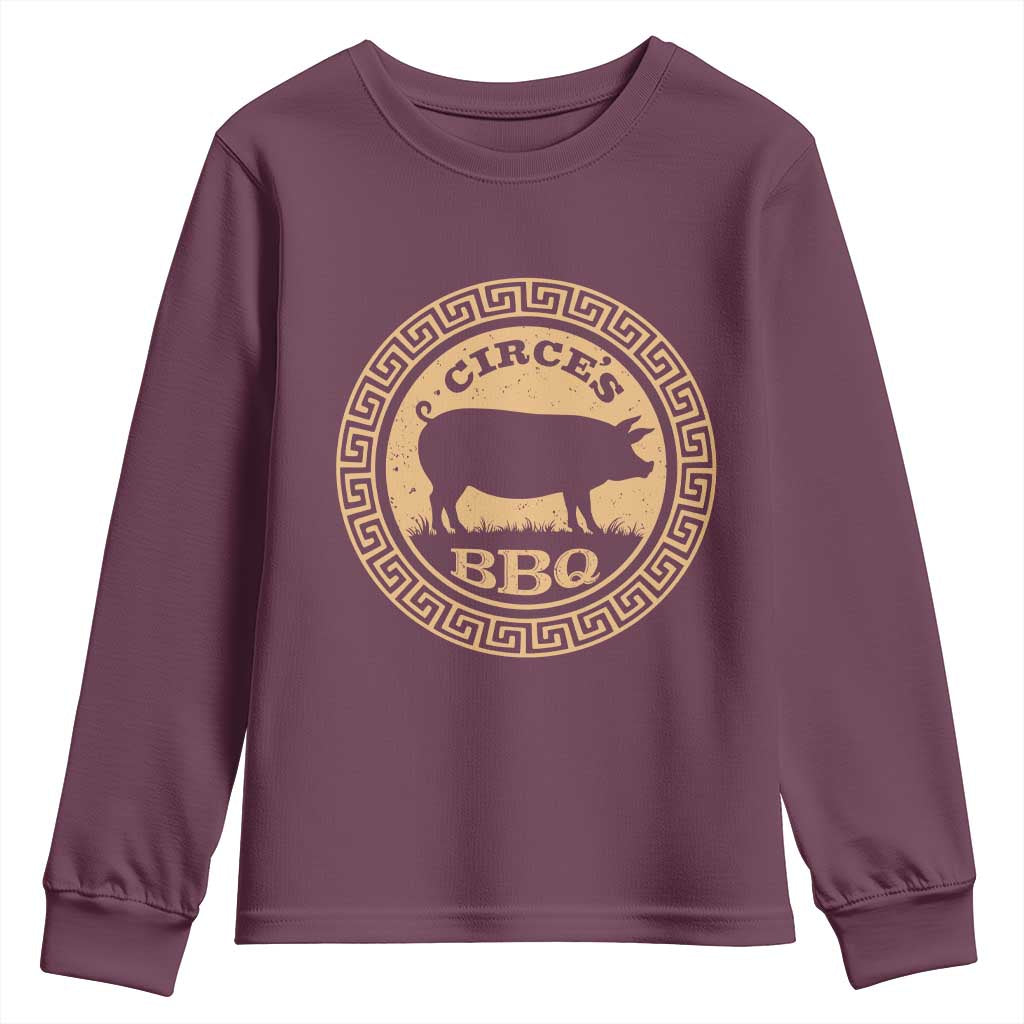 Circes BBQ Ancient Greek Mythology Dark Humor Youth Sweatshirt Odysseus Pigs Odyssey Parody History Lover Gift