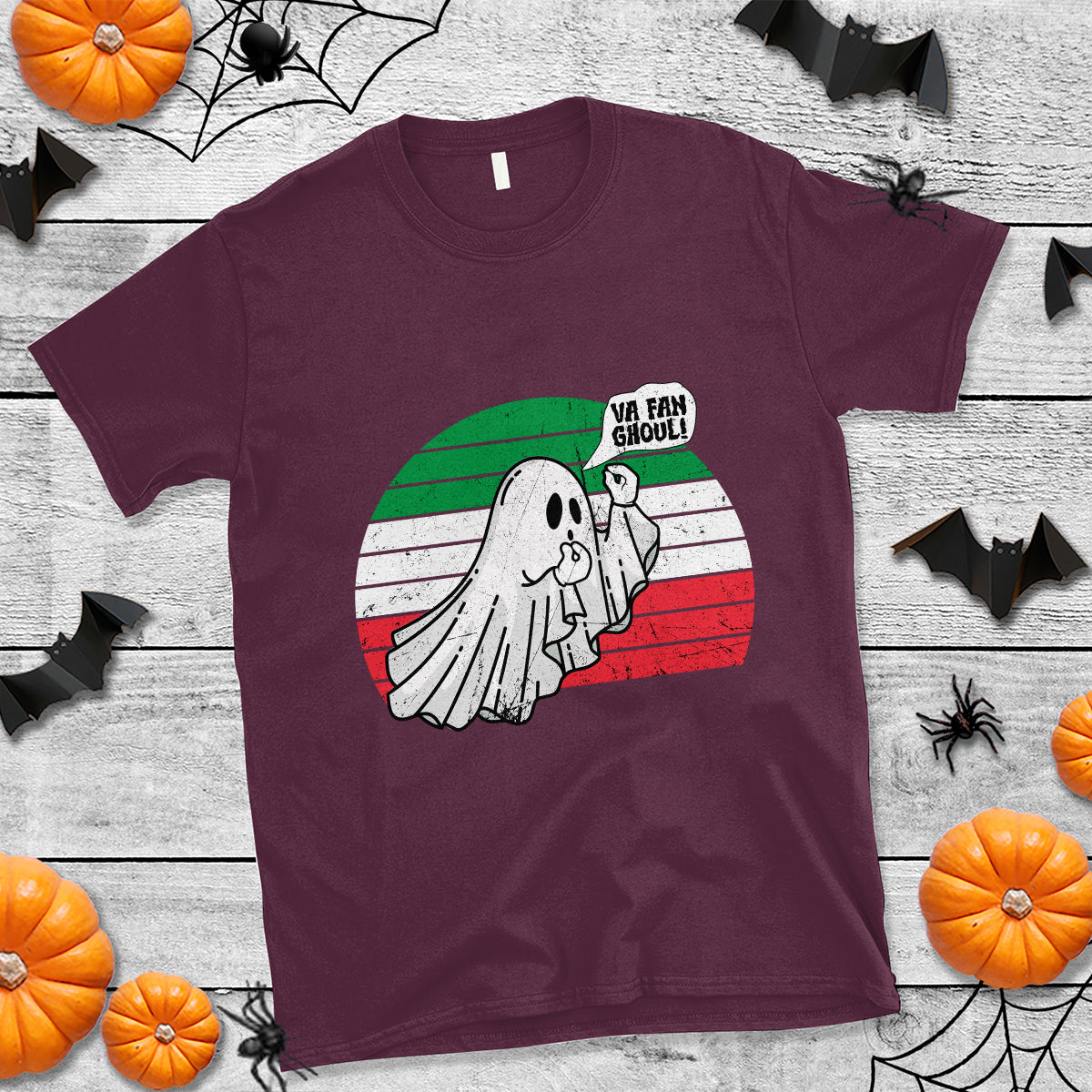 Italian Ghost T Shirt Va Fan Ghoul Retro Funny Halloween - Wonder Print Shop
