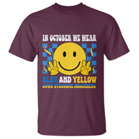 Down Syndrome Awareness T Shirt In October We Wear Blue And Yellow Support Squad - Wonder Print Shop