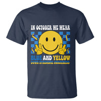 Down Syndrome Awareness T Shirt In October We Wear Blue And Yellow Support Squad - Wonder Print Shop