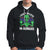 Green Turquoise Alien Face Hoodie Funny I Don't Believe In Human - Wonder Print Shop