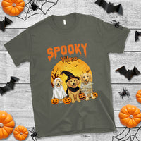 Halloween Golden Retriever T Shirt Ghost Dogs Boo Sheet Spooky Vibes - Wonder Print Shop