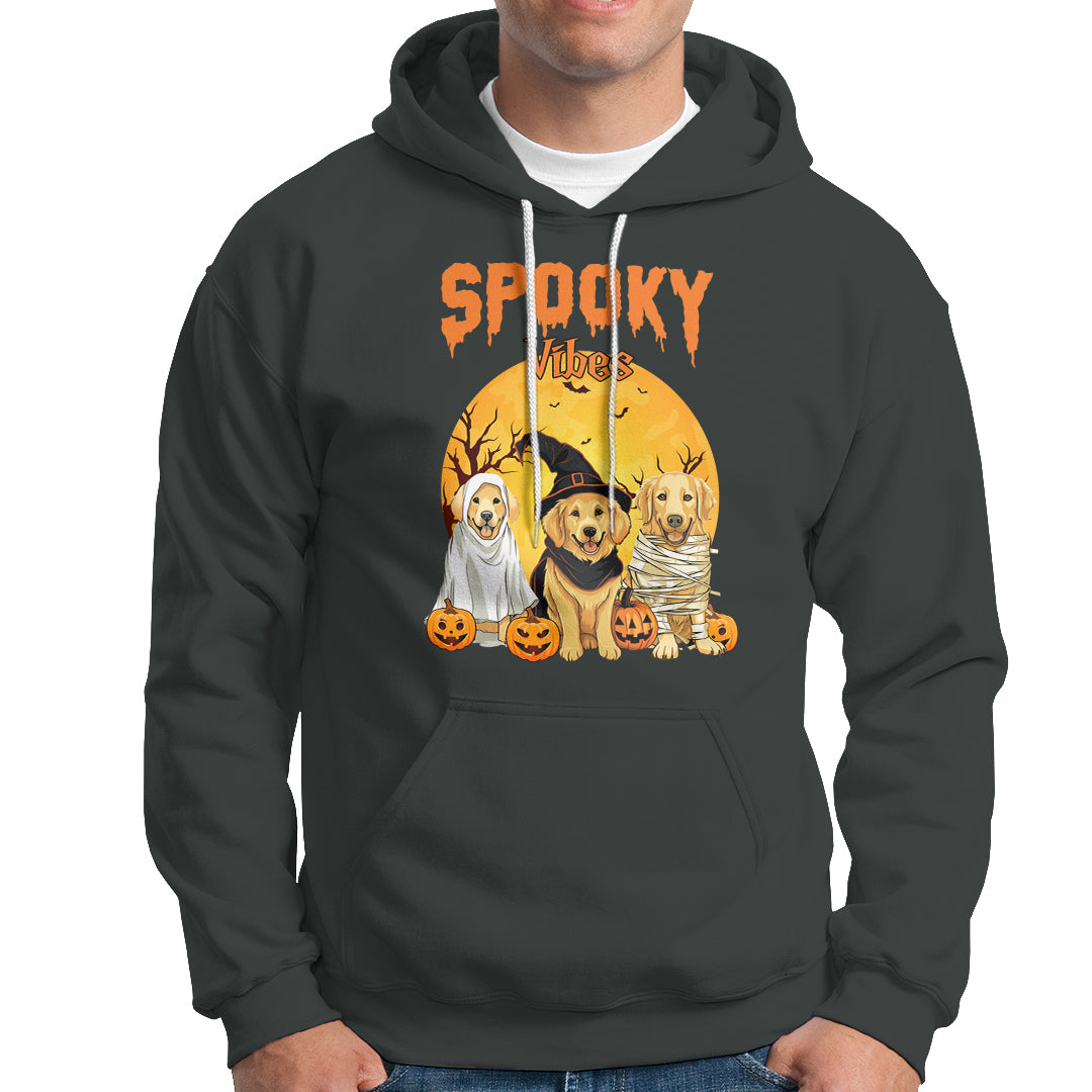 Halloween Golden Retriever Hoodie Ghost Dogs Boo Sheet Spooky Vibes - Wonder Print Shop