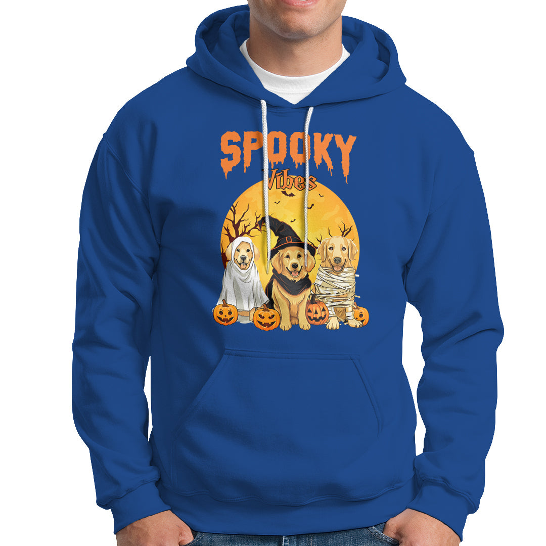 Halloween Golden Retriever Hoodie Ghost Dogs Boo Sheet Spooky Vibes - Wonder Print Shop