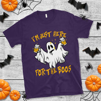 Ghost Halloween Costume T Shirt I'm Just Here For The Boos Drunk Drinking Boo Sheet - Wonder Print Shop