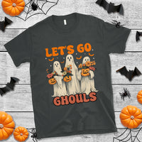 Ghost Halloween Costume T Shirt Let's Go Ghouls Retro Boo Sheet - Wonder Print Shop