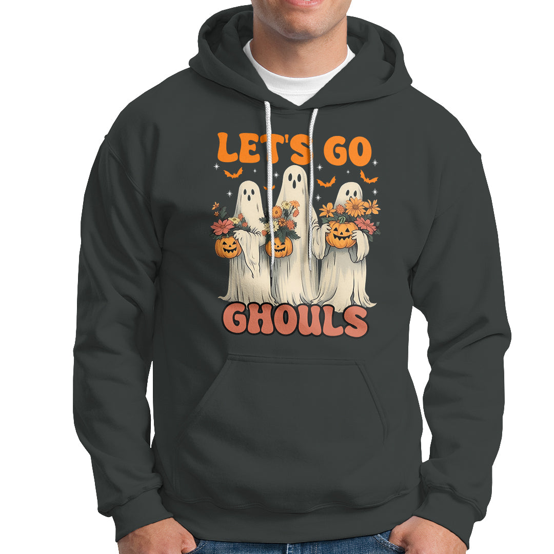 Ghost Halloween Costume Hoodie Let's Go Ghouls Retro Boo Sheet - Wonder Print Shop