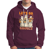 Ghost Halloween Costume Hoodie Let's Go Ghouls Retro Boo Sheet - Wonder Print Shop
