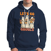 Ghost Halloween Costume Hoodie Let's Go Ghouls Retro Boo Sheet - Wonder Print Shop