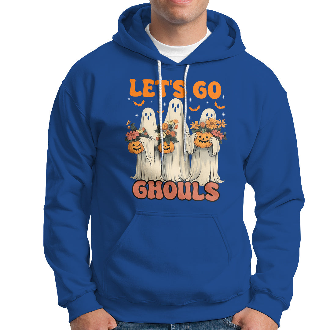 Ghost Halloween Costume Hoodie Let's Go Ghouls Retro Boo Sheet - Wonder Print Shop