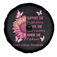 Breast Cancer Awareness Spare Tire Cover Support Admire Honor Pink Sunflower