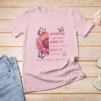 Breast Cancer Awareness T Shirt Support Admire Honor Breast Cancer Warrior Survivor Pink Sunflower - Wonder Print Shop
