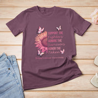 Breast Cancer Awareness T Shirt Support Admire Honor Breast Cancer Warrior Survivor Pink Sunflower - Wonder Print Shop