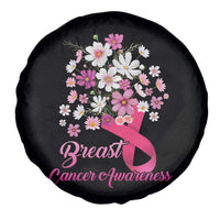 Breast Cancer Awareness Spare Tire Cover Pink Ribbon Flower Bouquet