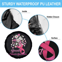 Breast Cancer Awareness Spare Tire Cover Pink Ribbon Flower Bouquet