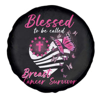 Breast Cancer Awareness Spare Tire Cover Blessed To Be Called Breast Cancer Survivor Pink Butterfly