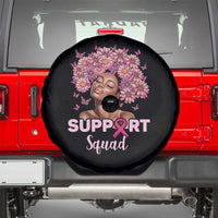 Breast Cancer Awareness Spare Tire Cover Support Squad Black Afro Women Pink Ribbon Sunflower