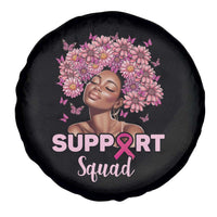 Breast Cancer Awareness Spare Tire Cover Support Squad Black Afro Women Pink Ribbon Sunflower