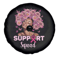 Breast Cancer Awareness Spare Tire Cover Support Squad Black Afro Women Pink Ribbon Sunflower