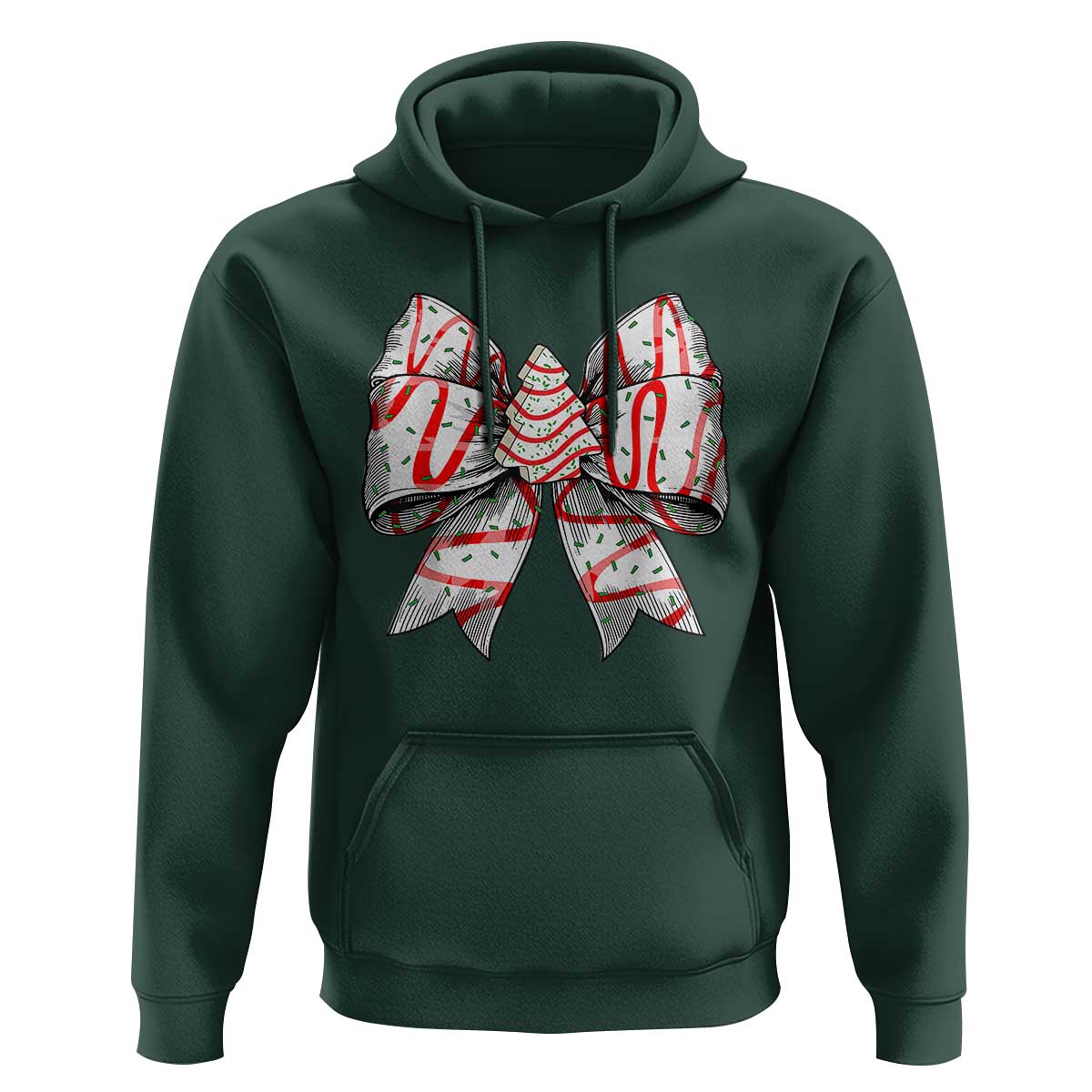 Coquette Bow Christmas Tree Cake Hoodie Xmas Vibes