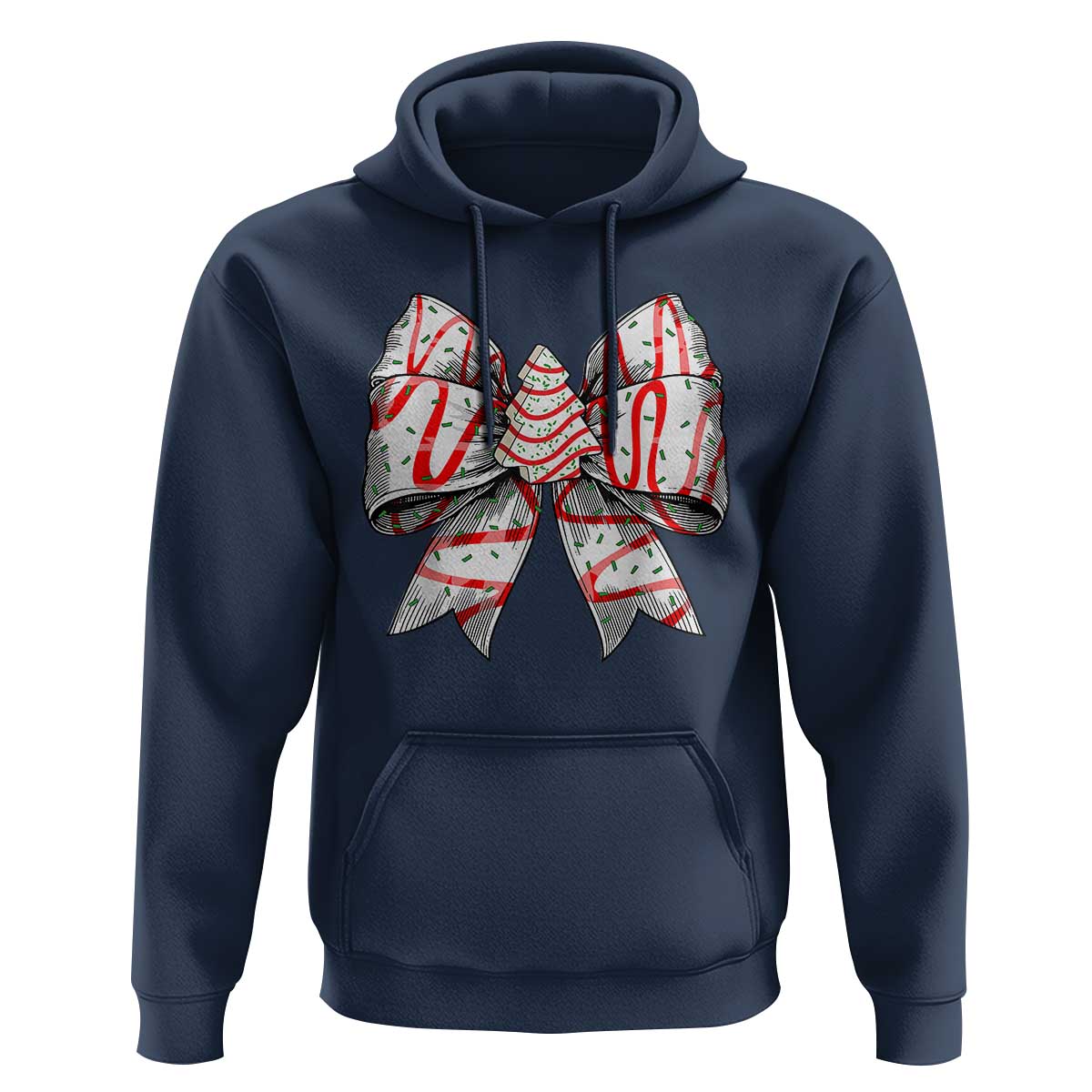 Coquette Bow Christmas Tree Cake Hoodie Xmas Vibes