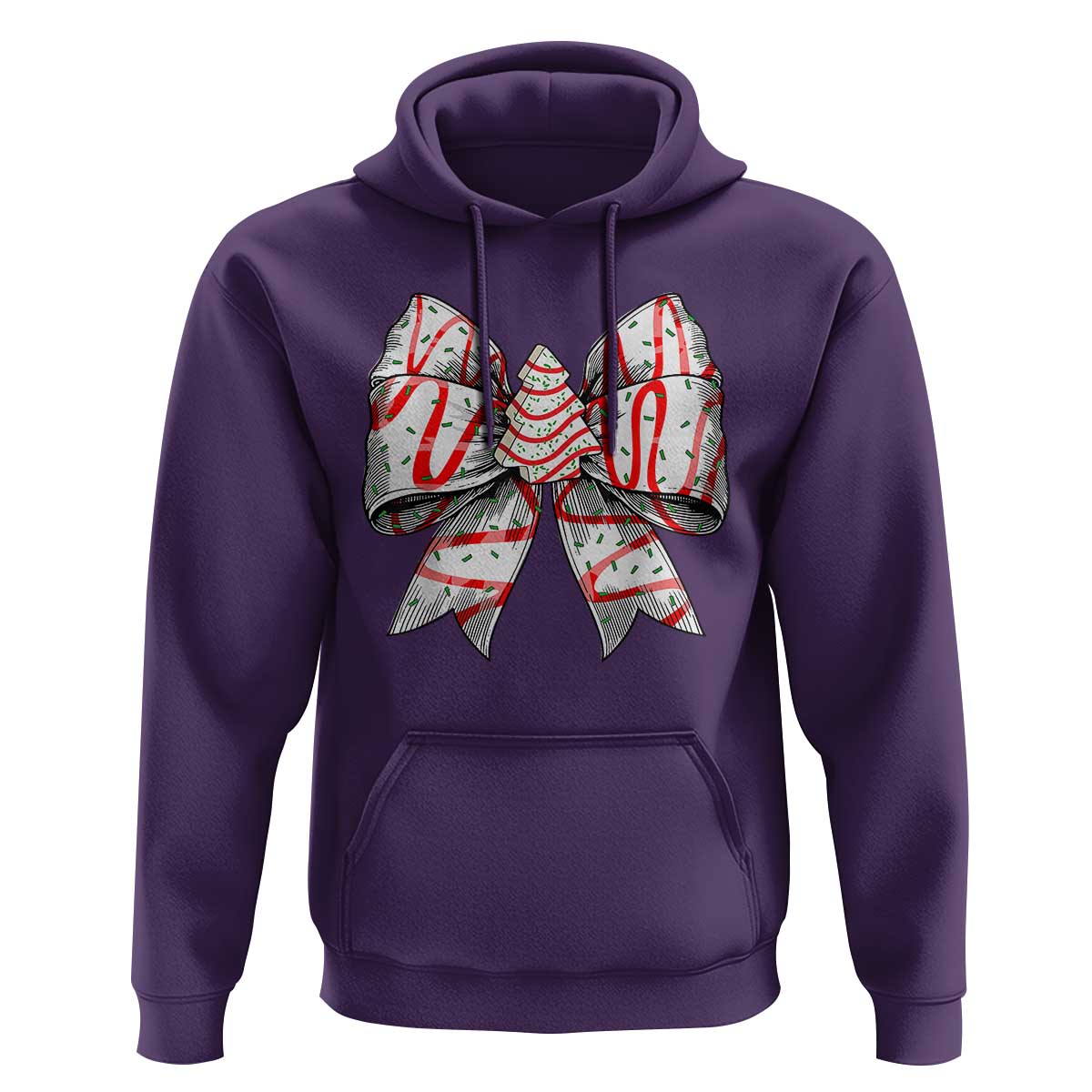 Coquette Bow Christmas Tree Cake Hoodie Xmas Vibes
