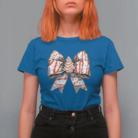 Coquette Bow Christmas Tree Cake T Shirt For Women Xmas Vibes - Wonder Print Shop