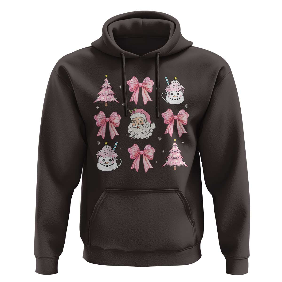 Pink Christmas Coquette Bow Hoodie Santa Festive Xmas Vibe