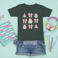 Pink Christmas Coquette Bow T Shirt For Kid Santa Festive Xmas Vibe - Wonder Print Shop