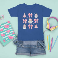 Pink Christmas Coquette Bow T Shirt For Kid Santa Festive Xmas Vibe - Wonder Print Shop