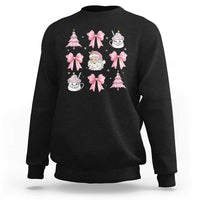 Pink Christmas Coquette Bow Sweatshirt Santa Festive Xmas Vibe - Wonder Print Shop