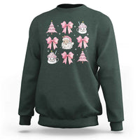 Pink Christmas Coquette Bow Sweatshirt Santa Festive Xmas Vibe - Wonder Print Shop