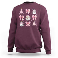Pink Christmas Coquette Bow Sweatshirt Santa Festive Xmas Vibe - Wonder Print Shop