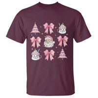 Pink Christmas Coquette Bow T Shirt Santa Festive Xmas Vibe - Wonder Print Shop