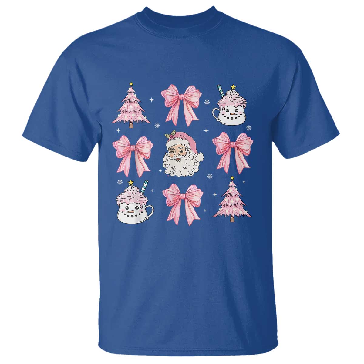 Pink Christmas Coquette Bow T Shirt Santa Festive Xmas Vibe - Wonder Print Shop