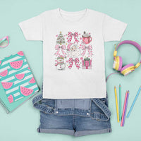 Retro Santa Claus Pink Coquette Bow T Shirt For Kid Festive Xmas Vibe - Wonder Print Shop