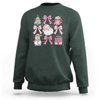 Retro Santa Claus Pink Coquette Bow Sweatshirt Festive Xmas Vibe - Wonder Print Shop