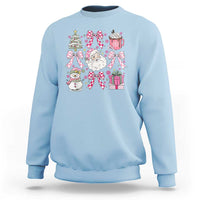 Retro Santa Claus Pink Coquette Bow Sweatshirt Festive Xmas Vibe - Wonder Print Shop