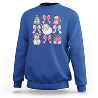 Retro Santa Claus Pink Coquette Bow Sweatshirt Festive Xmas Vibe - Wonder Print Shop